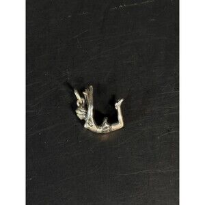 Sterling Silver Cheerleader Charm Pendant Vintage 3D Cheer Pose 4g
